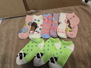 Girls Disney Princess Low Cut Socks M 7/8 (Shoe Size 13-2) Lot Of 9 NWOT - Picture 1 of 2