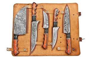 Custom Handmade Damascus Chef Knives Set /Kitchen Knives 5 Pieces Set SS-17211 - Picture 1 of 9