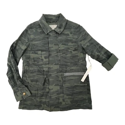 Chaqueta utilitaria Caslon Nordstrom Army cremallera completa oliva camuflaje británico verde pequeña $89 Foto 1 de 4