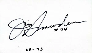 Jim Snowden signed autographed Auto 3 x 5 Index Card - Picture 1 of 1