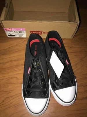 NUEVO Levi's Niño/Niña Niño Talla 4 Stan Buck Negro Denim Lona Zapatilla  Foto 1 de 2
