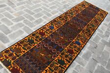2'8 x 9'10 Handmade vintage afghan tribal baluchi war runner rug, Unique war rug