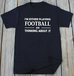 Football T-shirt for Men Funny Football Team Fan Sports Lover Gift for Him Tee - Picture 1 of 3