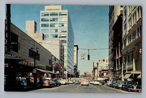 Portland Oregon ODER Norden in der 6th Ave Street View Geschäfte Schilder Autos Postkarte 1950er - Bild 1 von 2