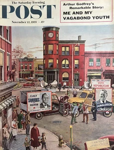 1955 Prins Saturday Evening Post Election Original Magazine Cover Only - Picture 1 of 1