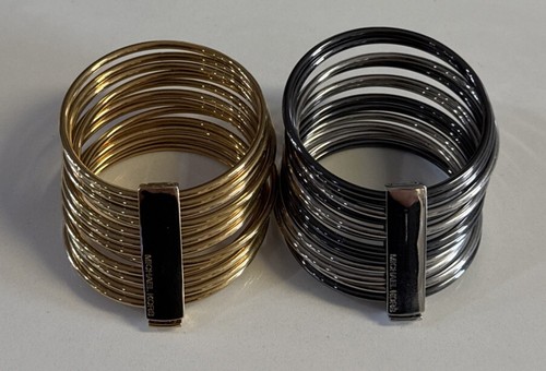 Lotto 2 Bracciale Michael Kors Anello Rimovibile Metallo Colore Oro e Argento