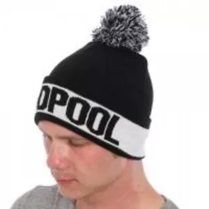Marvel Deadpool Logo Knit Beanie WITH POM POM AND CUFF - Picture 1 of 2