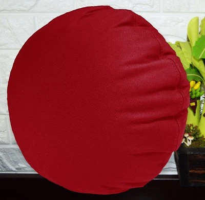 PL07n Red Canvas Water Proof Outdoor Round Shape Cushion Cover Custom Size - Image 1 of 4