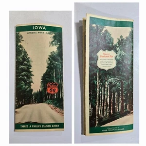 Vintage 1942 Phillips 66 Iowa Official Road Map Phillips Petroleum Company READ - Picture 1 of 13