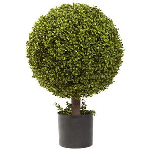 Boxwood Ball Topiary W/ Pot Artificial Nearly Natural 27” Home Office Decoration - Picture 1 of 1