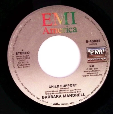 BARBARA MANDRELL CHILD SUPPORT/I'M GLAD I MARRIED YOU EMI AMERICA VINYL 45 78-14 - Image 1 of 3