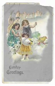 Cartolina d'epoca "Auguri di Pasqua" pubblicata 1907 - Foto 1 di 2