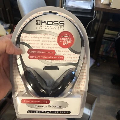 Koss KPH/6 Portable Stereophone Ultra Light Headphones Inline Volume Control New - Image 1 of 3