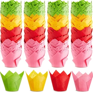 300 Pcs Jumbo Muffin Liners for Baking 2-1/4" X 4" Large Tulip Cupcake Liners Gr - Picture 1 of 12