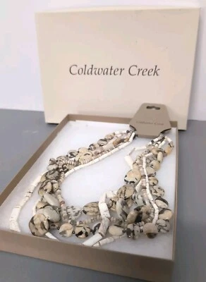 Collar Coldwater Creek con cuentas de piedra genuina nuevo con etiquetas y caja Foto 1 de 4