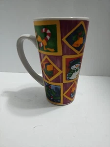Tazza da caffè in gres quattro stelle Natale pupazzo di neve canna caramelle tazza da tè 5,75"T - Foto 1 di 10