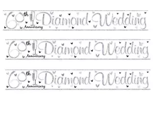 60TH DIAMOND WEDDING ANNIVERSARY BANNER 2.5 M (8FT) long - Picture 1 of 1