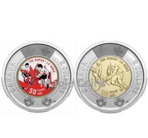 Shipping! 2022 Hockey Summit - 50th anniversary colour + no-colour Canada coins - Picture 1 of 1