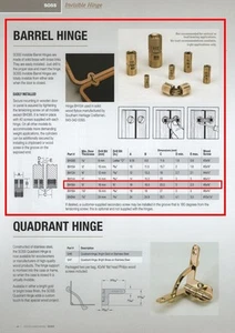 SOSS #BH164 BARREL-TYPE CONCEALED HINGES,16mm DIAMETER, FOR 7/8" OR THICKER DOOR - Picture 1 of 1