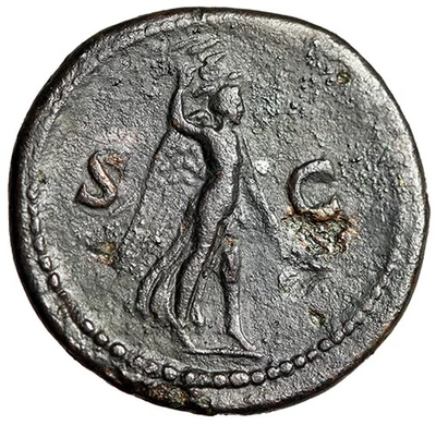 Domitian AE As "Victory, Holding Aquila, Hand Raised" Rare - Image 1 of 4