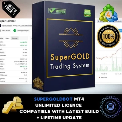 v1.0 SuperGoldBot Gold EA Scalping trading robot forex MT4 metatrader prop firm - Image 1 of 4