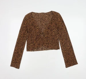 Urban Outfitters Women's XS Brown Cropped Blouse - Picture 1 of 12