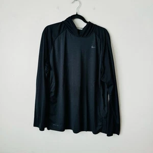 Nike Dri Fit Schwarzes Langarmshirt mit Kapuze Herren Gr. XXL - Bild 1 von 9
