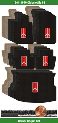 Juego de alfombrillas bereber personalizadas para Oldsmobile 98 1961-1990 con logotipo (5 piezas) #WDI Foto 1 de 4