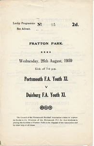 Portsmouth FA Youth X1 v Duisburg Germany (Friendly) 1959/1960 - Bild 1 von 1