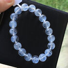 Bracelet perles rondes en cristal cristal quartz bleu naturel 10 mm AAA