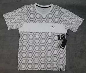 Versace Shirt Italia 1969 Abbigliamento Sportivo Geo Black White Men Large NWT - Picture 1 of 7