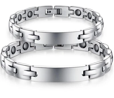 男式女式钛不锈钢止痛棒磁性治疗手链 8 — 第 1/4 张图片