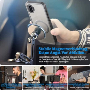 Magnetische Hülle MagSafe KFZ Halterung Case mit Echtlederkett für Nothing Phone - Bild 1 von 8