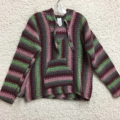Sudadera con Capucha San José Baja Grande Adulto Mexicano Jerga Sudadera con Capucha Pullover a Rayas Para Mujer L Foto 1 de 4