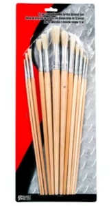 Performance Tool 1451 12 Piece Long Handle Artist Brush Set NEW in Package! - Foto 1 di 3