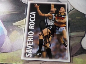 1996 AFL OPTUS VISION PRO SQUAD CARD - 7 Saverio ROCCA (COLLINGWOOD HAND-SIGNED - Picture 1 of 2