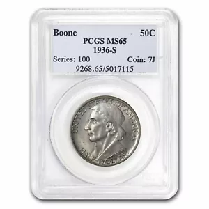 1936-S Boone Half Dollar MS-65 PCGS - Picture 1 of 3