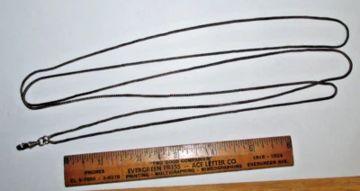 ANTIGUO RELOJ VICTORIANO LARGO PLATA ESTERLINA ESPIGA CADENA 27", DOBLE Foto 1 de 3