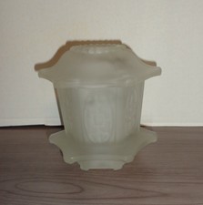 Vintage Fairy Lamp Frosted Glass Oriental Pagoda Candle Holder