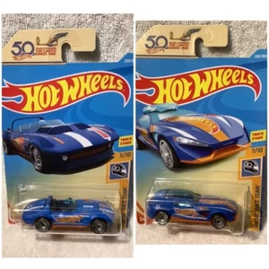 2 Hot Wheels 50th Anniversary New Toy Cars Corvette Grand Sport & Fast Master - Picture 1 of 3