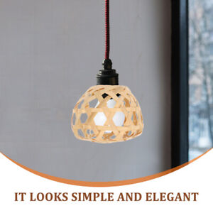 Rattan Woven Lamp Shade: Decorative Wicker Cover (4pcs)