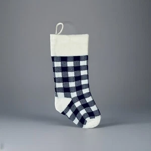 Christmas Hanging Knit Stocking Buffalo Plaid 21" Extra Large Holiday Decor NWOT - Picture 1 of 7