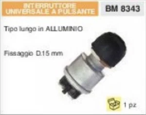 ALU UNIVERSAL TASTERSCHALTER Typ lang mit Befestigung Ø 15mm - Bild 1 von 1