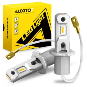 2X AUXITO Yellow H3 LED Fog Light Headlight Bulbs Lamp Conversion Kit 3000K Lamp - Picture 1 of 11