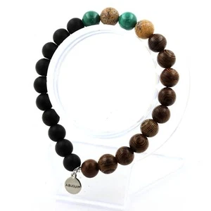 Armband Perlen Malachit Aus Kongo + Jaspis Landschaft + Schwarz Onyx Matt + Made - Bild 1 von 7