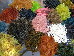 300+ bulk lot mystery assortment Bass hooks Plastic Lure Worm SHAD CRAWDAD GRUB  - Picture 1 of 5