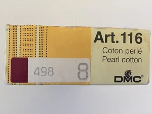 DMC Pearl Cotton Floss Art 116 No 8 498 Maroon Qty 10 each Made in France - Picture 1 of 9