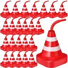 Zubebe Construction Cone Cups with Straws and Lids, 15 oz Plastic Traffic Con...