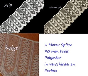 1-5 metros encaje encaje cinta de encaje sintética blanca beige 90 mm no elástica - Imagen 1 de 13
