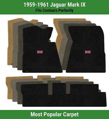 Lloyd Ultimat Front & Rear Carpet Mats for '59-61 Jaguar Mark IX w/British Flag - Image 1 of 4